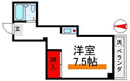 メゾンドマキシム ワンルームの間取図画像
