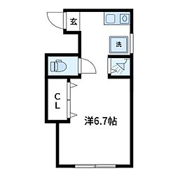 千駄木ハイム ワンルームの間取図画像
