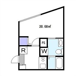 noceayase 1Kの間取図画像