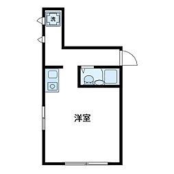 梅田ビル 1Kの間取図画像