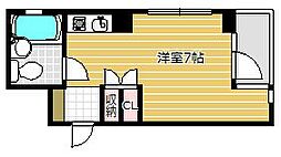弥生コーポシエスタ ワンルームの間取図画像