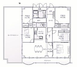 シーサイドパレス明石錦明館 4LDKの間取図画像