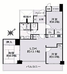 ワコーレ朝霧シーサイトヒルズ 3LDKの間取図画像