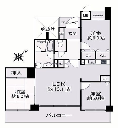 3LDK 間取り