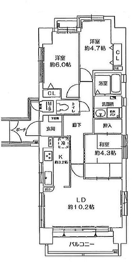 3LDK 間取り