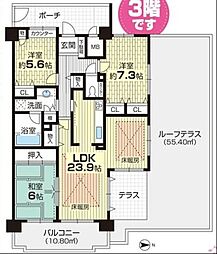 ローレルコート池田・城南 4LDKの間取図画像