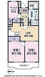 パイロットハウスサン戸塚 2SLDKの間取図画像