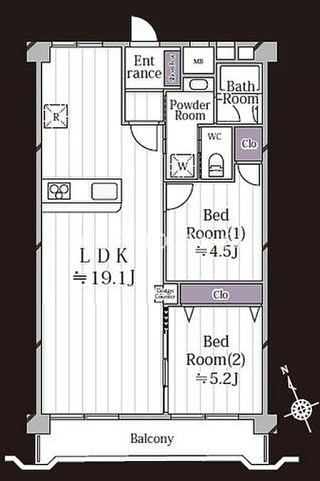 2LDK 間取り