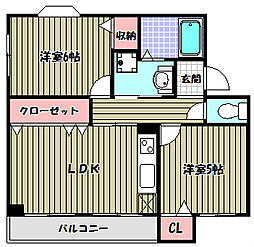 ベル・フルール 2LDKの間取図画像