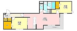 クラールヴィエント 2LDKの間取図画像