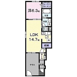 ハイランド1 1LDKの間取図画像