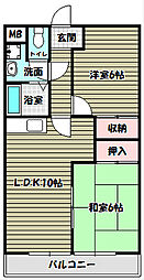 シェラ・金剛 2LDKの間取図画像