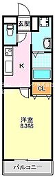 ラ・メール富田林本町A 1Kの間取図画像