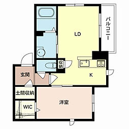 シャーメゾン楓 1LDKの間取図画像