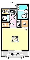 朝日プラザ河内長野デポーフロント ワンルームの間取図画像