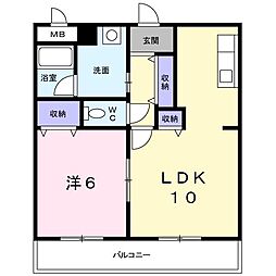 クイール1 1LDKの間取図画像