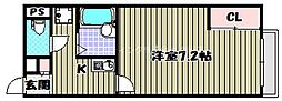 スタンドアップ錦町 1Kの間取図画像