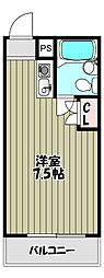 ViVi本町 ワンルームの間取図画像
