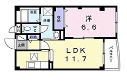 グランレーヴ 1LDKの間取図画像