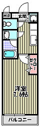 フジパレス楠町 1Kの間取図画像