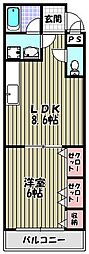 フジパレス草尾 1DKの間取図画像