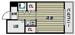 朝日プラザ河内長野デポーフロント 1Kの間取図画像