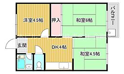小田マンション 3DKの間取図画像