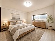 白を基調としたお部屋には、どんなインテリアも合わせやすく、開放感や清潔感ある空間にしてくれます。