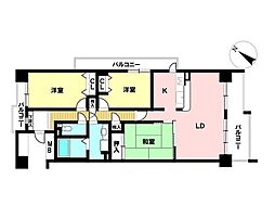 シンフォニアみなみが丘B棟 3LDKの間取図画像
