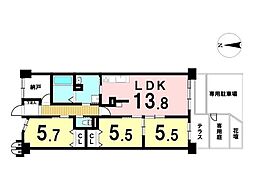 コンセール篭山 3SLDKの間取図画像