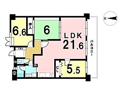 シティコーポ第二滝の水2号館 3LDKの間取図画像