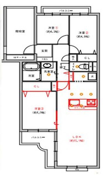 間取りを拡大表示