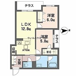 スプレンドーレ新金岡 2LDKの間取図画像