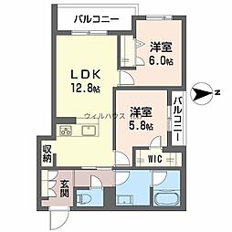 スプレンドーレ新金岡 2LDKの間取図画像