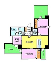 GROOVE堺東レジデンス 2LDKの間取図画像
