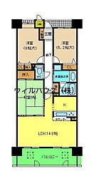 ソルプラーサ堺1番館 3LDKの間取図画像