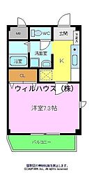 ビアンフェ 1Kの間取図画像