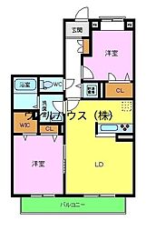 シャーメゾン三国ケ丘 2LDKの間取図画像