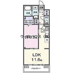 堺市北区北花田町4丁アパート 1LDKの間取図画像