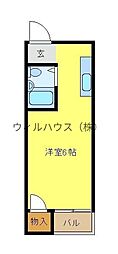 ラ・フィーネ3号館 ワンルームの間取図画像