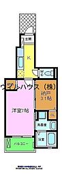 プチフローラ北野田1 2Kの間取図画像