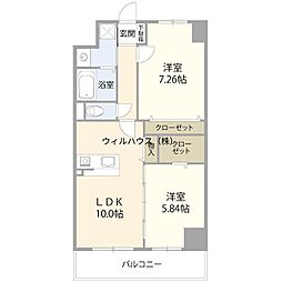 FREEDOM residence堺寺地町 2LDKの間取図画像