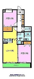 シャーメゾンけやき通り 2LDKの間取図画像