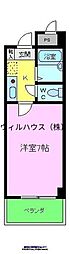 カーサミガタ 1Kの間取図画像