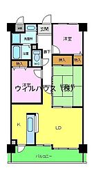 フローラ南館 2LDKの間取図画像