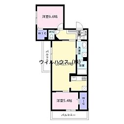 ファイブヒルズ欅壱番館 2LDKの間取図画像