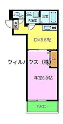 Feliz諏訪ノ森 1DKの間取図画像