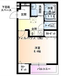 フジパレス南清水町サウス 1Kの間取図画像