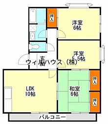 ヴィブレ大歳A棟 3LDKの間取図画像
