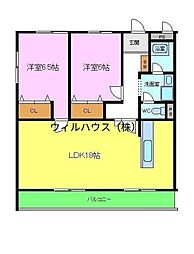 メゾン大美野 2LDKの間取図画像